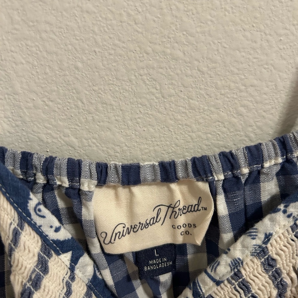 Universal Thread Blue and White Patchwork Skirt - Picture 4 of 4